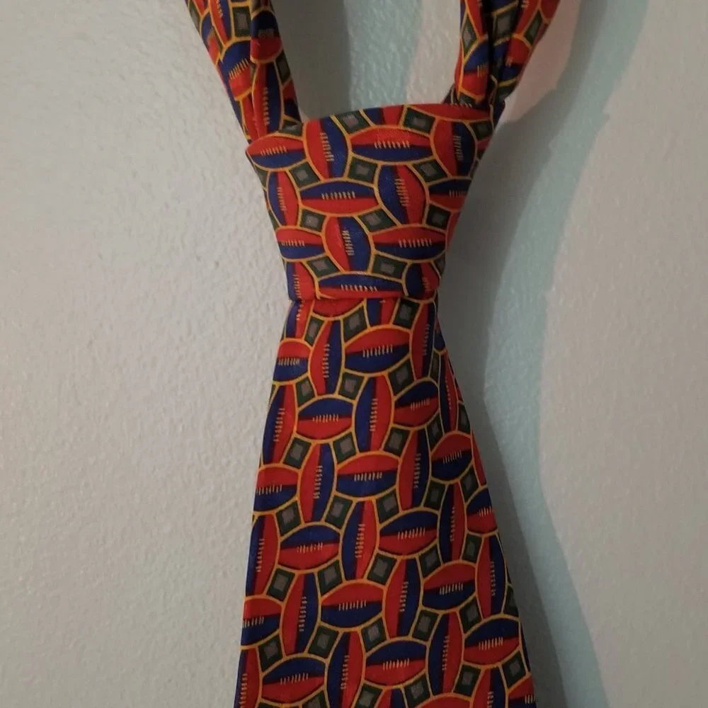 Tiffany & Co Football Pattern Silk Necktie-NWOT